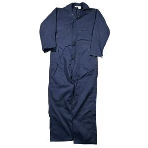Vintage Key Workwear Coveralls Navy Blue Mechanic 44R 38x30